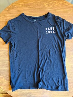 Vans Black Tee with Pink 'VANS 1986' Chest Print